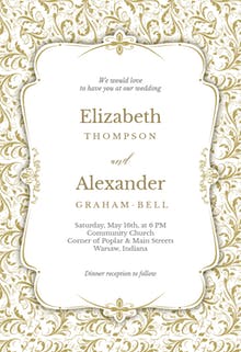 Tasteful Tapestry Frame - Wedding Invitation